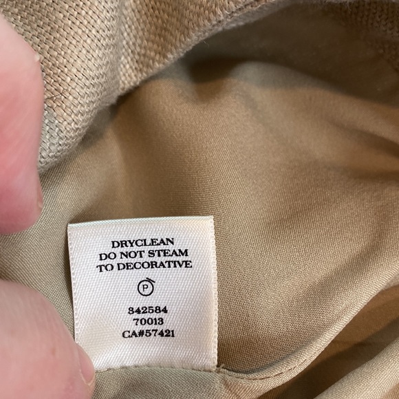 Ann Taylor Khaki Linen Jeweled Skirt - Picture 8 of 9